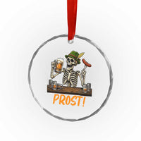 Funny Skeleton Oktoberfest Crystal Glass Ornament Prost Beer Lover Bavarian Gift
