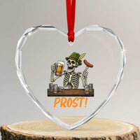 Funny Skeleton Oktoberfest Heart Crystal Glass Ornament Prost Beer Lover Bavarian Gift