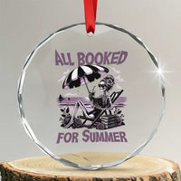 Funny Skeleton Reading At The Beach Crystal Glass Ornament All Booked For Summer