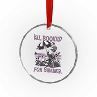 Funny Skeleton Reading At The Beach Crystal Glass Ornament All Booked For Summer