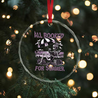 Funny Skeleton Reading At The Beach Crystal Glass Ornament All Booked For Summer