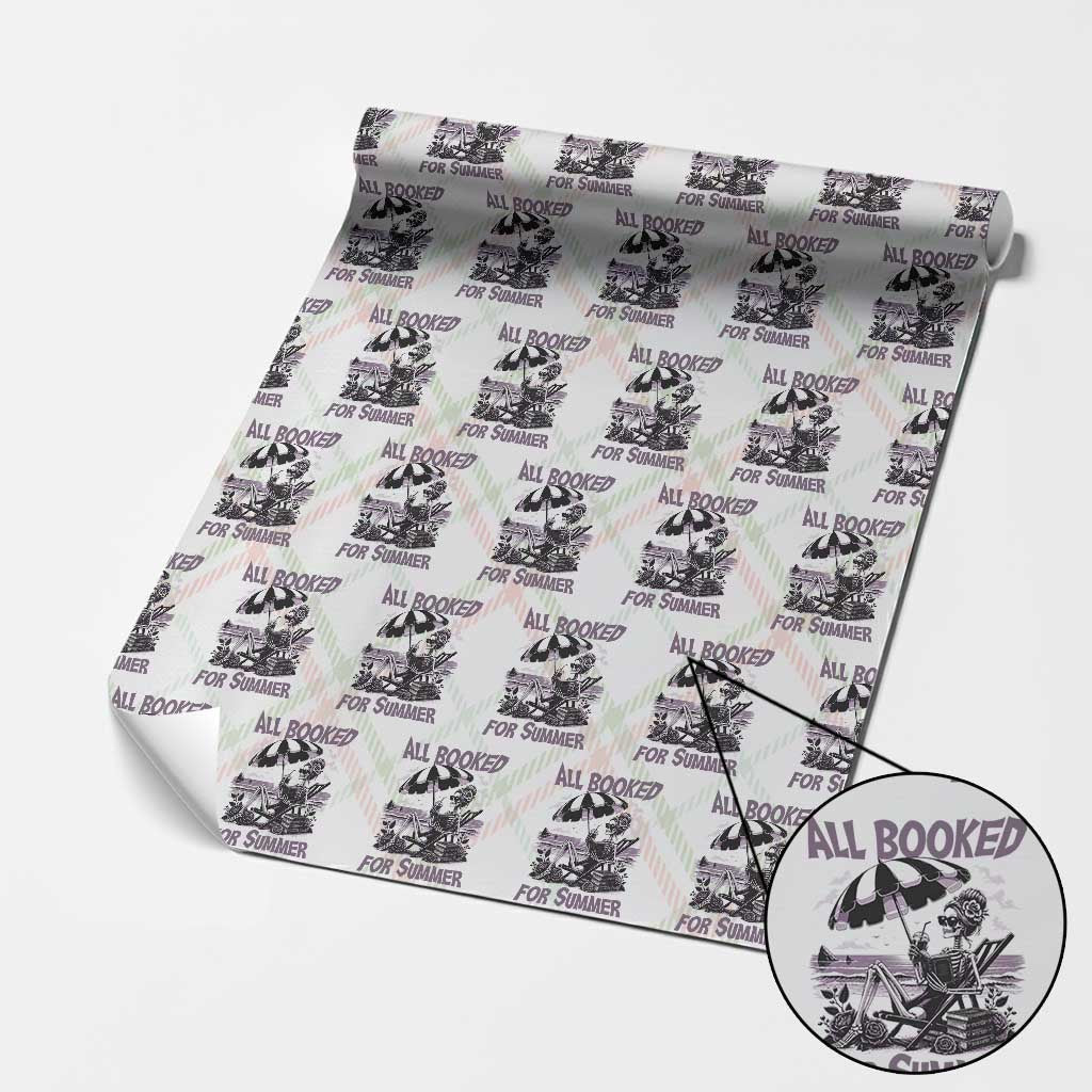 Funny Skeleton Reading At The Beach Wrapping Paper Roll All Booked For Summer