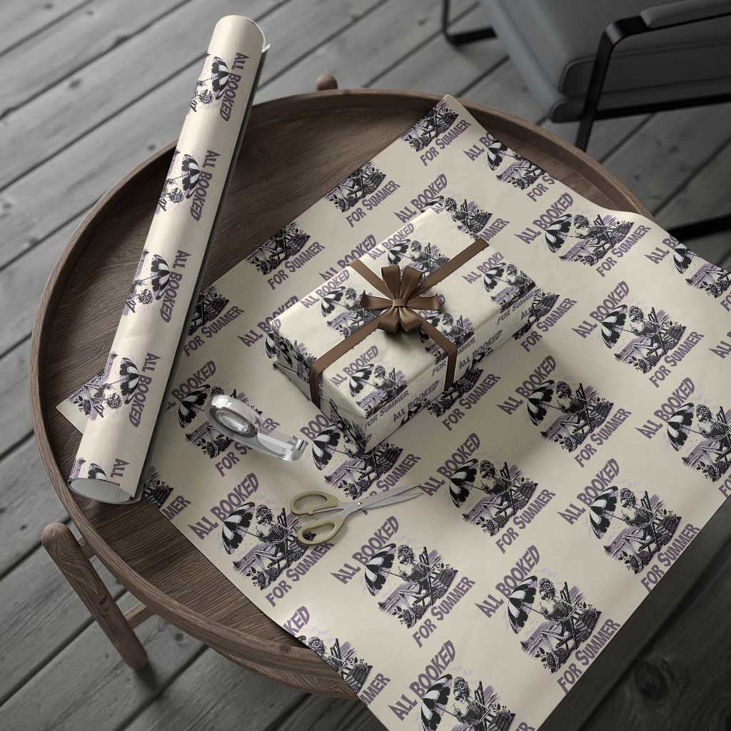 Funny Skeleton Reading At The Beach Wrapping Paper Roll All Booked For Summer