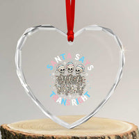 Funny Skeleton Santa Says Trans Right Heart Crystal Glass Ornament Transgender Pride Gift - Wonder Print Shop