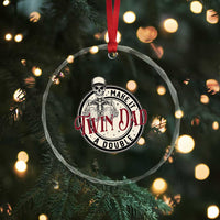Funny Skeleton Twin Dad Make It A Double Crystal Glass Ornament Expecting Fathers Day Gift