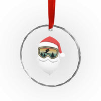 Funny Ski Christmas Winter Sport Skiing Santa Hat Crystal Glass Ornament - Wonder Print Shop
