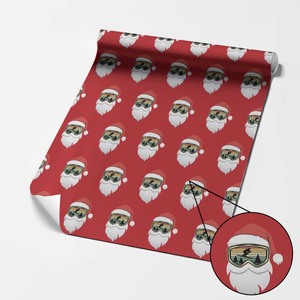 Funny Ski Christmas Winter Sport Skiing Santa Hat Wrapping Paper Roll - Wonder Print Shop