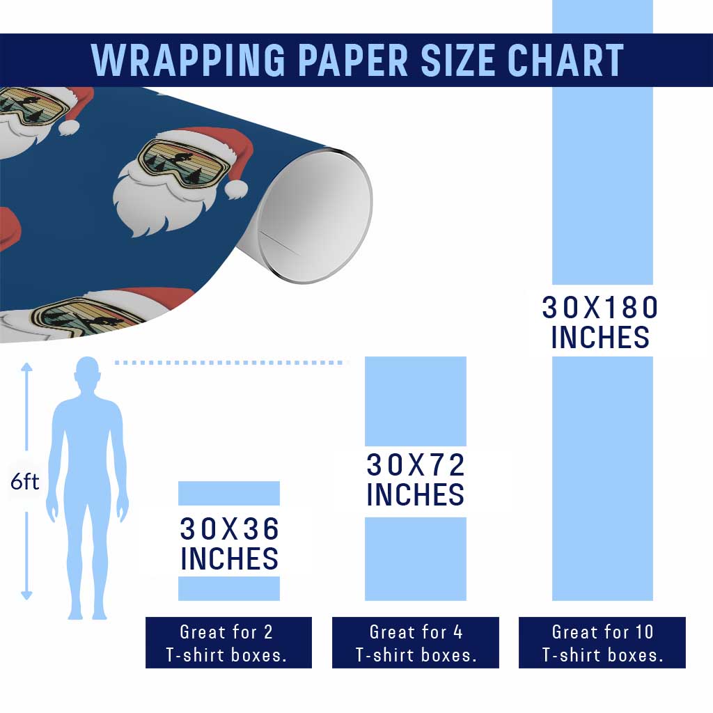 Funny Ski Christmas Winter Sport Skiing Santa Hat Wrapping Paper Roll - Wonder Print Shop