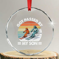 Funny Ski Dad Crystal Glass Ornament Got Passed By My Son Retro Vintage - Wonder Print Shop