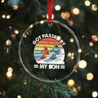 Funny Ski Dad Crystal Glass Ornament Got Passed By My Son Retro Vintage - Wonder Print Shop