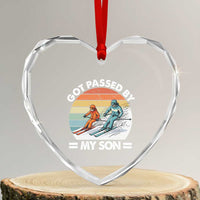 Funny Ski Dad Heart Crystal Glass Ornament Got Passed By My Son Retro Vintage - Wonder Print Shop