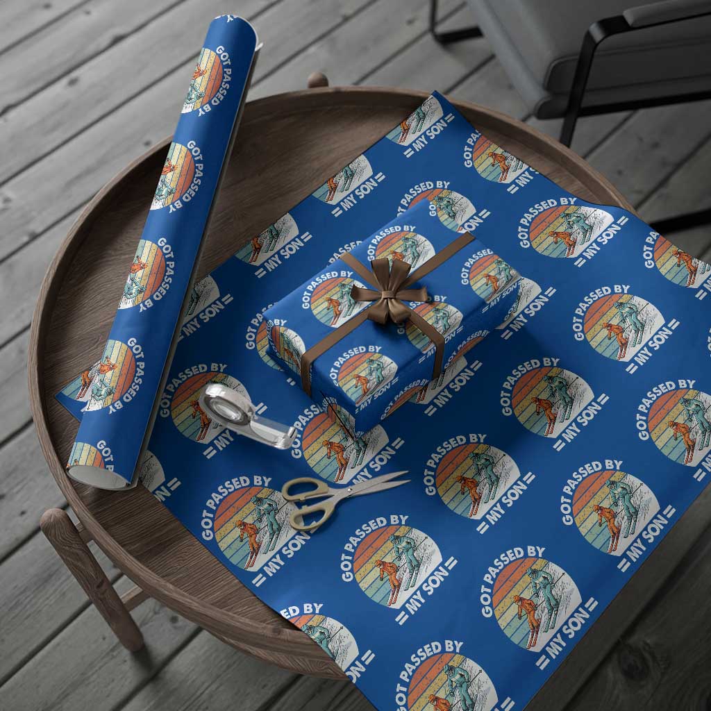 Funny Ski Dad Wrapping Paper Roll Got Passed By My Son Retro Vintage - Wonder Print Shop