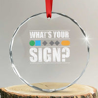 Funny Ski Snowboard Whats Your Sign Crystal Glass Ornament - Wonder Print Shop