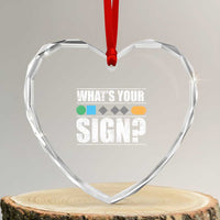 Funny Ski Snowboard Whats Your Sign Heart Crystal Glass Ornament - Wonder Print Shop