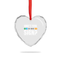 Funny Ski Snowboard Whats Your Sign Heart Crystal Glass Ornament - Wonder Print Shop