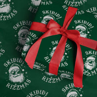 Funny Skibidi Rizzmas Christmas Wrapping Paper Roll Vintage Sigmas Charisma Rizz Cool Santa - Wonder Print Shop