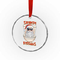 Funny Skibidi Rizzmas Santa Toilet Meme Crystal Glass Ornament TS09