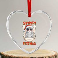 Funny Skibidi Rizzmas Santa Toilet Meme Heart Crystal Glass Ornament - Wonder Print Shop