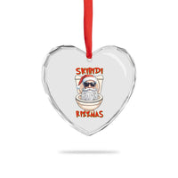 Funny Skibidi Rizzmas Santa Toilet Meme Heart Crystal Glass Ornament - Wonder Print Shop