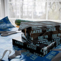 Funny Skiing Alligator Wrapping Paper Roll Ski Ya Later Skier Winter Sport - Wonder Print Shop