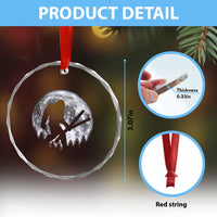Funny Skiing Bigfoot Ski Winter Sport Moon Crystal Glass Ornament - Wonder Print Shop
