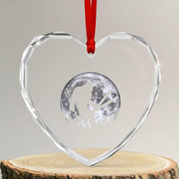 Funny Skiing Bigfoot Ski Winter Sport Moon Heart Crystal Glass Ornament - Wonder Print Shop