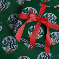 Funny Skiing Bigfoot Ski Winter Sport Yeti Snowboarder Skier Wrapping Paper Roll - Wonder Print Shop