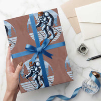 Funny Skiing Bigfoot Ski Winter Sport Yeti Snowboarder Skier Wrapping Paper Roll - Wonder Print Shop