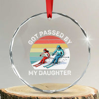 Funny Skiing Dad Crystal Glass Ornament Got Passed By My Daughter Retro Vintage - Wonder Print Shop
