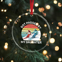 Funny Skiing Dad Crystal Glass Ornament Got Passed By My Daughter Retro Vintage - Wonder Print Shop