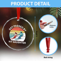 Funny Skiing Dad Crystal Glass Ornament Got Passed By My Daughter Retro Vintage - Wonder Print Shop