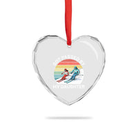 Funny Skiing Dad Heart Crystal Glass Ornament Got Passed By My Daughter Retro Vintage - Wonder Print Shop