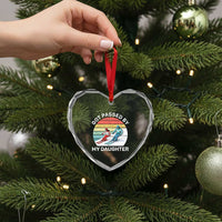 Funny Skiing Dad Heart Crystal Glass Ornament Got Passed By My Daughter Retro Vintage - Wonder Print Shop