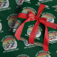 Funny Skiing Dad Wrapping Paper Roll Got Passed By My Daughter Retro Vintage - Wonder Print Shop