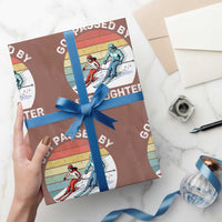 Funny Skiing Dad Wrapping Paper Roll Got Passed By My Daughter Retro Vintage - Wonder Print Shop