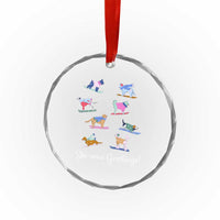 Funny Skiing Dog Crystal Glass Ornament Ski Sons Greetings Ski Winter Sport - Wonder Print Shop