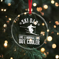 Funny Skiing Father's Day Crystal Glass Ornament Ski Dad Like A Normal Dad But Cooler - Wonder Print Shop