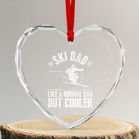 Funny Skiing Father's Day Heart Crystal Glass Ornament Ski Dad Like A Normal Dad But Cooler - Wonder Print Shop