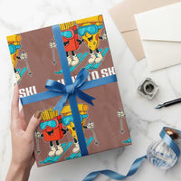 Funny Skiing Food Lover Wrapping Paper Roll How To Ski Pizza French Fries Skier - Wonder Print Shop
