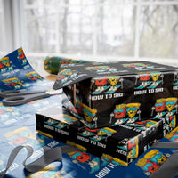 Funny Skiing Food Lover Wrapping Paper Roll How To Ski Pizza French Fries Skier - Wonder Print Shop