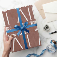 Funny Skiing Instructor Wrapping Paper Roll How To Ski Food Lover Winter Sport - Wonder Print Shop