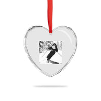 Funny Skiing Nun Graphics Photo Skier Winter Sport Heart Crystal Glass Ornament - Wonder Print Shop