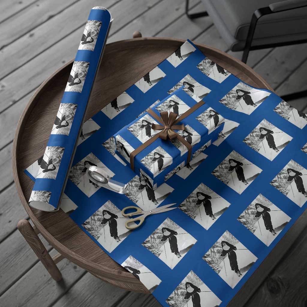 Funny Skiing Nun Graphics Photo Skier Winter Sport Wrapping Paper Roll - Wonder Print Shop