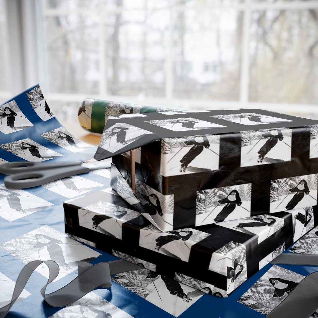 Funny Skiing Nun Graphics Photo Skier Winter Sport Wrapping Paper Roll - Wonder Print Shop