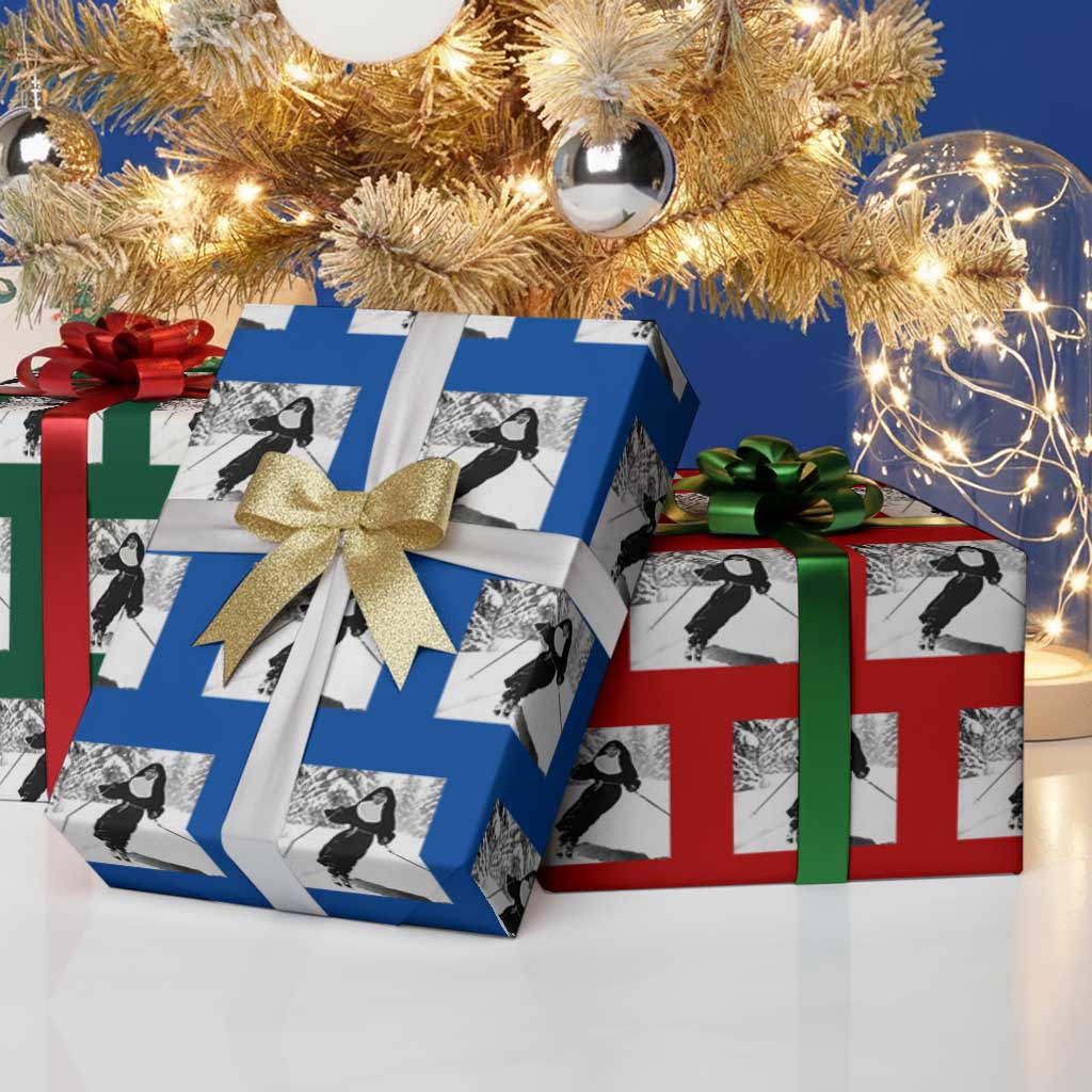 Funny Skiing Nun Graphics Photo Skier Winter Sport Wrapping Paper Roll - Wonder Print Shop