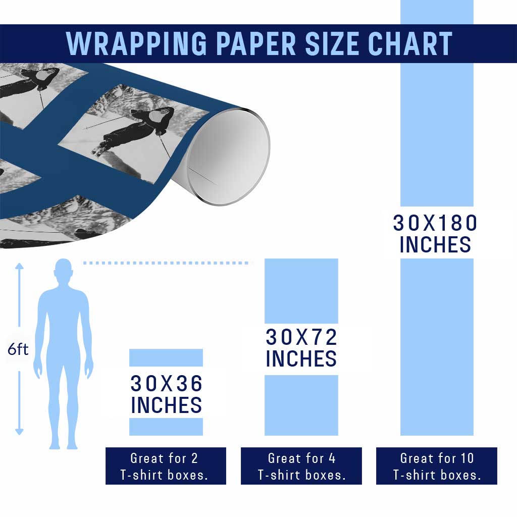 Funny Skiing Nun Graphics Photo Skier Winter Sport Wrapping Paper Roll - Wonder Print Shop