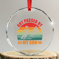 Funny Skiing Ski Dad Crystal Glass Ornament Got Passed By My Son Retro Vintage - Wonder Print Shop