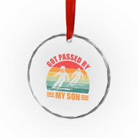 Funny Skiing Ski Dad Crystal Glass Ornament Got Passed By My Son Retro Vintage - Wonder Print Shop