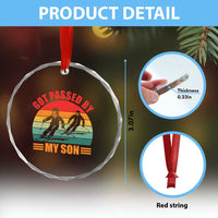 Funny Skiing Ski Dad Crystal Glass Ornament Got Passed By My Son Retro Vintage - Wonder Print Shop