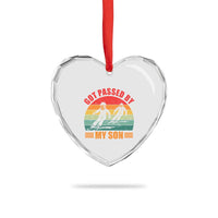 Funny Skiing Ski Dad Heart Crystal Glass Ornament Got Passed By My Son Retro Vintage - Wonder Print Shop
